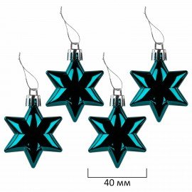 Шары ёлочные НАБОР 44 предмета, "Aurora", бирюзовый/золото, пластик, ЗОЛОТАЯ СКАЗКА, 592173