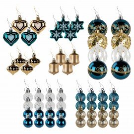 Шары ёлочные НАБОР 56 предметов, "Magic Box", бирюзовый/золото, пластик, ЗОЛОТАЯ СКАЗКА, 592174