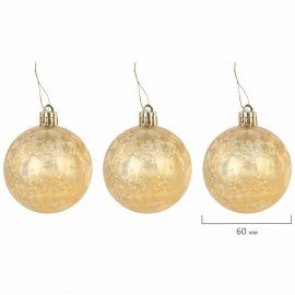 Шары ёлочные 6 шт., 6 см, "Powder Blue", бирюзовый/золото, пластик, ЗОЛОТАЯ СКАЗКА, 592178