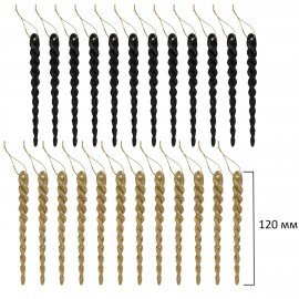 Шары новогодние ёлочные "Black&Gold", НАБОР 130 предметов, черный/золото, пластик, ЗОЛОТАЯ СКАЗКА, 592183