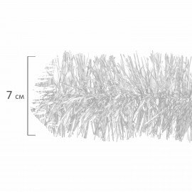 Мишура КОМПЛЕКТ 3 штуки, диаметр 100 мм, длина 2 м, белая, 592218