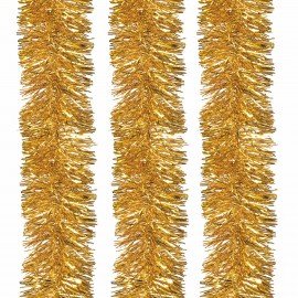 Мишура КОМПЛЕКТ 3 штуки, диаметр 100 мм, длина 2 м, золотистая, 592220