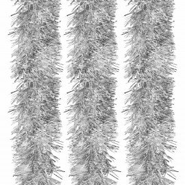 Мишура КОМПЛЕКТ 3 штуки, диаметр 100 мм, длина 2 м, серебристая, 592221