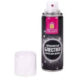 Блёстки для декора в спрее СЕРЕБРИСТЫЕ, 175 мл, ЗОЛОТАЯ СКАЗКА, 592284