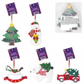 Украшение елочное (1шт) "Xmas Toys" 11,5х9см, полимерная глина, ассорти 5 дизайнов, ЗОЛОТАЯ СКАЗКА, 592412