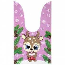 Пакетик подарочный НАБОР 35 штук, новогодний, 13х23см, с зажимами, полиэтилен, ЗОЛОТАЯ СКАЗКА, 592423