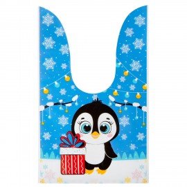 Пакетик подарочный НАБОР 35 штук, новогодний, 13х23см, с зажимами, полиэтилен, ЗОЛОТАЯ СКАЗКА, 592423