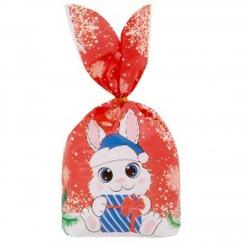 Пакетик подарочный НАБОР 35 штук, новогодний, 13х23см, с зажимами, полиэтилен, ЗОЛОТАЯ СКАЗКА, 592423