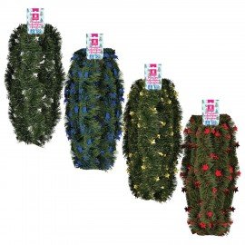 Мишура (1 штука) с декором, диаметр 70мм, длина 2м, матовая, ассорти 4 дизайна, ЗОЛОТАЯ СКАЗКА, 592424