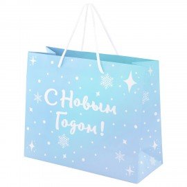 Пакет подарочный НАБОР 4 штуки, новогодний, 26х13х32см, "Сияние", голография, ЗОЛОТАЯ СКАЗКА, 592427
