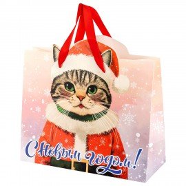 Пакет подарочный НАБОР 4 шт, новогодний, 26х13х32см, "Без границ", ламинация, ЗОЛОТАЯ СКАЗКА, 592438