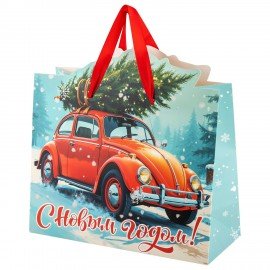 Пакет подарочный НАБОР 4 шт, новогодний, 26х13х32см, "Без границ", ламинация, ЗОЛОТАЯ СКАЗКА, 592438