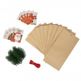 Пакет подарочный НАБОР 10шт новогодний, 12х8х24см, "Magic gift", открытки, крафт, ЗОЛОТАЯ СКАЗКА, 592441