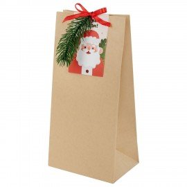 Пакет подарочный НАБОР 10шт новогодний, 12х8х24см, "Magic gift", открытки, крафт, ЗОЛОТАЯ СКАЗКА, 592441