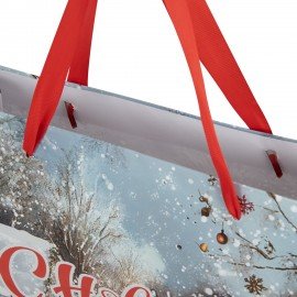 Пакет подарочный (1шт) новогодний 26х13х32см "Winter Wonderland", фольга, ассорти, ЗОЛОТАЯ СКАЗКА, 592443