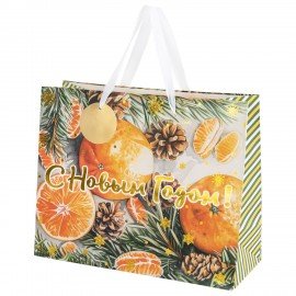 Пакет подарочный НАБОР 4шт новогодний, 26х13х32см, "Акварельная зима", фольга, ЗОЛОТАЯ СКАЗКА, 592446