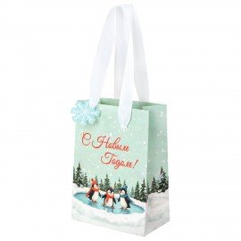 Пакет подарочный (1 штука) новогодний 11х6х15 см "Simple magic", ламинация, ЗОЛОТАЯ СКАЗКА, 592450