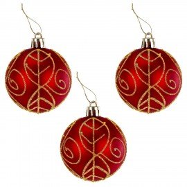 Шары елочные 9 шт, 6 см, "Red&Gold", пластик, золото/красный, ЗОЛОТАЯ СКАЗКА, 592451