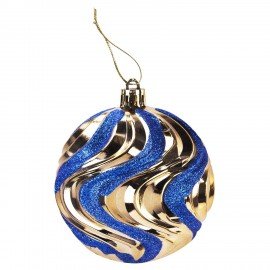 Шары елочные 16 шт, 8 см, "Blue&Gold", пластик, золото/синий, ЗОЛОТАЯ СКАЗКА, 592454