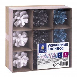 Украшение ёлочное 9 шт, 4 см, "Шишки", пластик, ЗОЛОТАЯ СКАЗКА, 592455