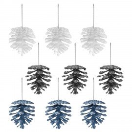 Украшение ёлочное 9 шт, 4 см, "Шишки", пластик, ЗОЛОТАЯ СКАЗКА, 592455