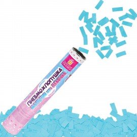 Хлопушка пневматическая 30 см, "Мальчик или девочка", бумага, голубой цвет, ЗОЛОТАЯ СКАЗКА, 592457