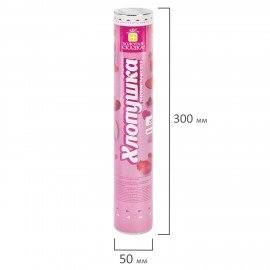 Хлопушка пневматическая 30 см "Сердечки и лепестки", бумага, розовый/красный, ЗОЛОТАЯ СКАЗКА, 592458