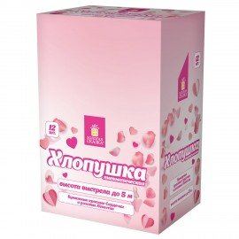 Хлопушка пневматическая 30 см "Сердечки и лепестки", бумага, розовый/красный, ЗОЛОТАЯ СКАЗКА, 592458