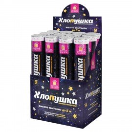 Хлопушка пневматическая 30 см "Звёзды", фольга, золото и серебро, ЗОЛОТАЯ СКАЗКА, 592459