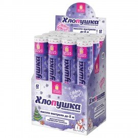 Хлопушка пневматическая 30 см "Снежинки", фольга, серебро, ЗОЛОТАЯ СКАЗКА, 592460