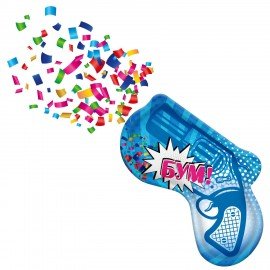 Хлопушка самонадувная КОМПЛЕКТ 10 штук "Пистолет с конфетти", фольга, бумага, ЗОЛОТАЯ СКАЗКА, 592462