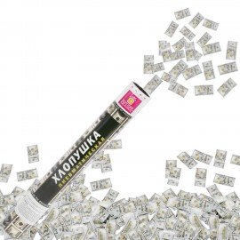 Хлопушка пневматическая 40 см "DOLLARS", бумага, наполнитель "доллары", ЗОЛОТАЯ СКАЗКА, 592463