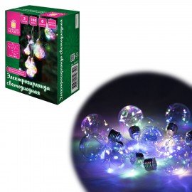 Электрогирлянда-нить комнатная "Лампочки", 3м, 100LED, мультицветная, 220V, контроллер, ЗОЛОТАЯ СКАЗКА, 592473