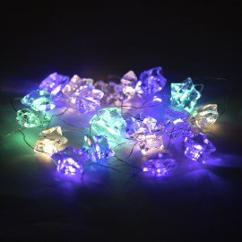 Электрогирлянда-нить комнатная "Звезды", 2м, 20LED, мультицветная, батарейки, ЗОЛОТАЯ СКАЗКА, 592477