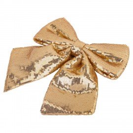 Украшение ёлочное 20х22см, "Бант с пайетками", полиэстер, золото, ЗОЛОТАЯ СКАЗКА, 592479