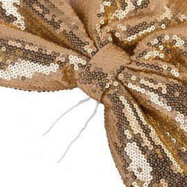 Украшение ёлочное 20х22см, "Бант с пайетками", полиэстер, золото, ЗОЛОТАЯ СКАЗКА, 592479