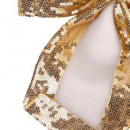 Украшение ёлочное 20х22см, "Бант с пайетками", полиэстер, золото, ЗОЛОТАЯ СКАЗКА, 592479