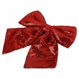 Украшение ёлочное 20х22см,"Бант с пайетками", полиэстер, красный, ЗОЛОТАЯ СКАЗКА, 592480