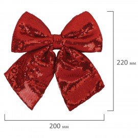 Украшение ёлочное 20х22см,"Бант с пайетками", полиэстер, красный, ЗОЛОТАЯ СКАЗКА, 592480