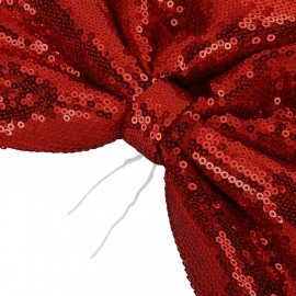 Украшение ёлочное 20х22см,"Бант с пайетками", полиэстер, красный, ЗОЛОТАЯ СКАЗКА, 592480