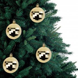 Украшение ёлочное 4 шт, 6 см, "Диско-шар", пластик, золотистый, ЗОЛОТАЯ СКАЗКА, 592484