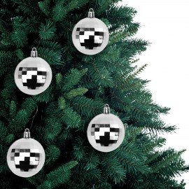 Украшение ёлочное 4 шт, 6 см, "Диско-шар", пластик, серебристый, ЗОЛОТАЯ СКАЗКА, 592485