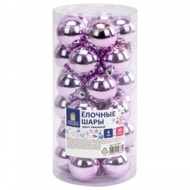 Шары ёлочные 30 шт, 4 см, "Solid Color", пластик, ЛИЛОВЫЕ, глянец, ЗОЛОТАЯ СКАЗКА, 592499