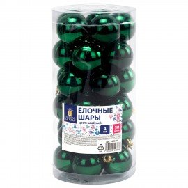 Шары ёлочные 30 шт, 4 см, "Solid Color", пластик, ЗЕЛЕНЫЕ, глянец, ЗОЛОТАЯ СКАЗКА, 592500