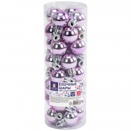 Шары ёлочные 32 шт, 2,5 см, "Tender Shine", пластик, розовые, глянец, ЗОЛОТАЯ СКАЗКА, 592503