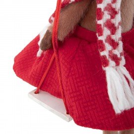 Украшение новогоднее интерьерное 40 см "Оленёнок на качелях", полиэстер, ЗОЛОТАЯ СКАЗКА, 592506