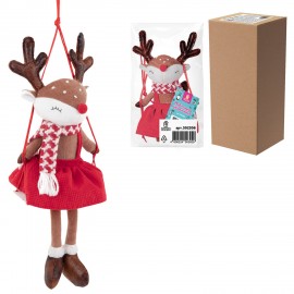 Украшение новогоднее интерьерное 40 см "Оленёнок на качелях", полиэстер, ЗОЛОТАЯ СКАЗКА, 592506