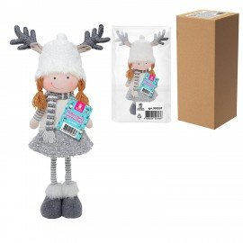 Украшение новогоднее интерьерное 75см "Девочка", телескопические ножки, полиэстер, ЗОЛОТАЯ СКАЗКА, 592507