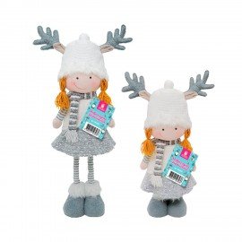 Украшение новогоднее интерьерное 75см "Девочка", телескопические ножки, полиэстер, ЗОЛОТАЯ СКАЗКА, 592507