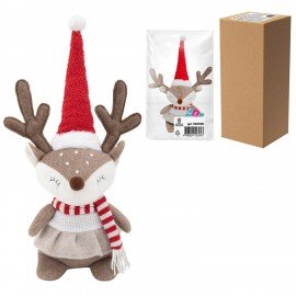 Украшение новогоднее интерьерное 40см "Веселый оленёнок", полиэстер, ЗОЛОТАЯ СКАЗКА, 592508